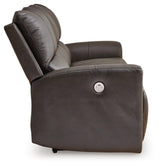 Signature Design by Ashley Boxmere Modern Leather Match Power Reclining Sofa with USB Ports, Dark Brown Signature Design by Ashley
