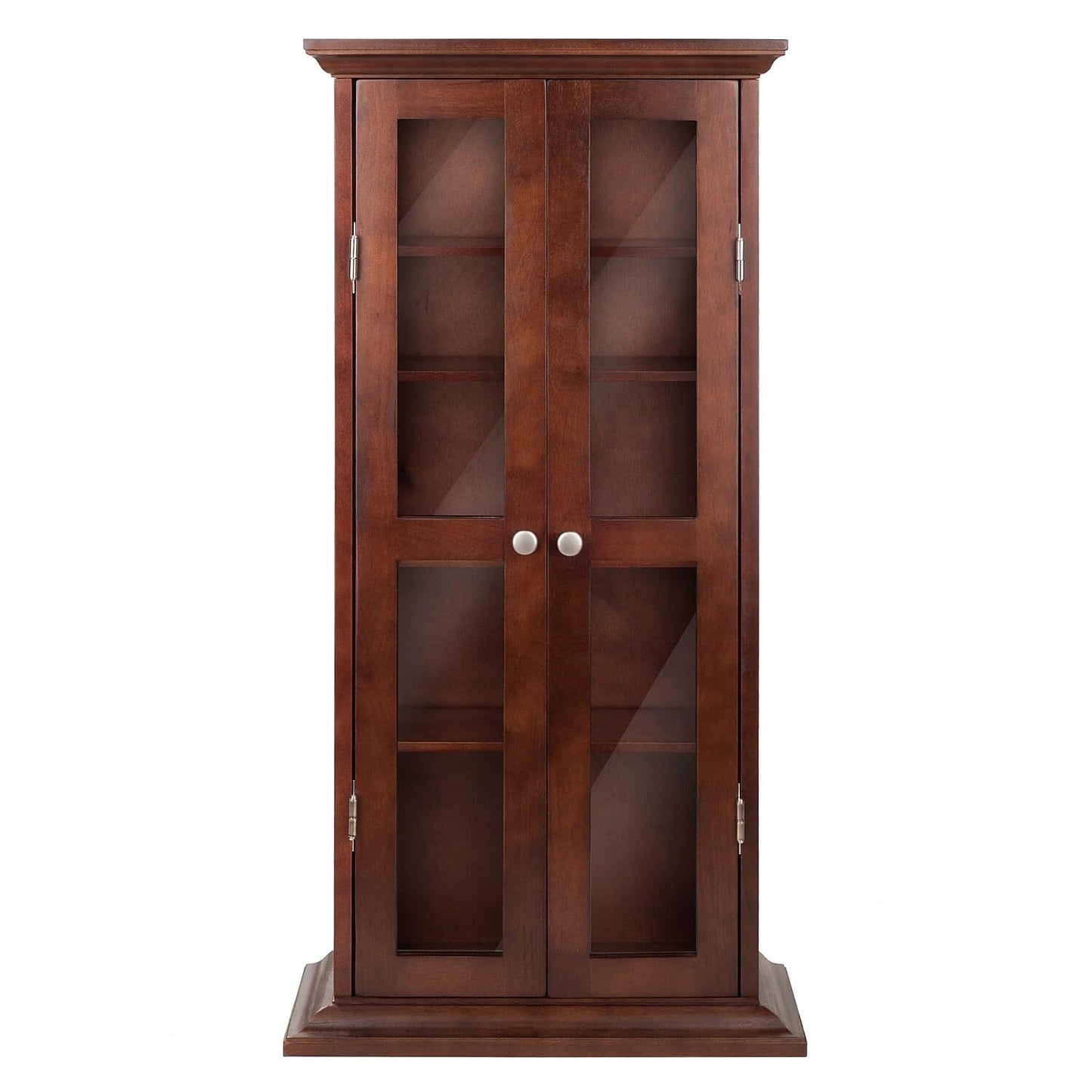 Winsome Wood DVD/CD Cabinet, Antique Walnut (94944) - WoodArtSupply