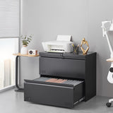 Approgreent 2 Drawer File Cabinet, File Cabinets for Home Office, Printer Stand, File Cabinet with Lock, Lateral Filing Cabinet for A4/Letter/Legal Size File Folders, Assembly Required(Black) Approgreent
