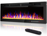 Vitesse 72 inch Ultra-Thin Electric Fireplace in-Wall Recessed and Wall Mounted Fireplace Heater,Linear Fireplace with Multicolor Flame,Timer,Low Noise,750/1500W,Touch Screen & Remote Control(72’’) VITESSE
