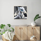 JFYHAB Dragon Diamond Painting Kits White Dragon Diamond Painting Kits for Adults 5D DIY Full Drill Dragon Diamond Art for Home Wall Decor 12x12inch JFYHAB