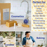 The Beeswax Co Pure Texas Beeswax Block - Ultra Clean - Naturally Filtered & Honey Scented - Premium Food Grade Yellow Beeswax For Candles, Butcher Blocks, Etc - Organic Bees Wax Bars - 1lb B