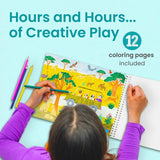 Cupkin Safari Animal Sticker Book Activity for Kids, Toddler Airplane Travel Essentials, 500+ Stickers for Kids + 12 Scenes + 12 Coloring Book Pages, Animal Lover Children's Gift, Crafts Ages 2-8 CUPKIN