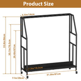 Gun Rack, Freestanding Floor Gun Stand with Metal Frame and Wheels, Wooden Adjustable Shotgun Rack Holds up to 10 Long Guns, Rifle Display Stand Storage Holder Indoor for Home Garage, Black HEOMU