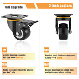 JULANG 2 Inch Locking Caster Wheels Set of 4 Heavy Duty, Thickened and Improved Swivel Plate Castors for Furniture, Carts, Garden Potting Tables, Workbenches DIY Julang