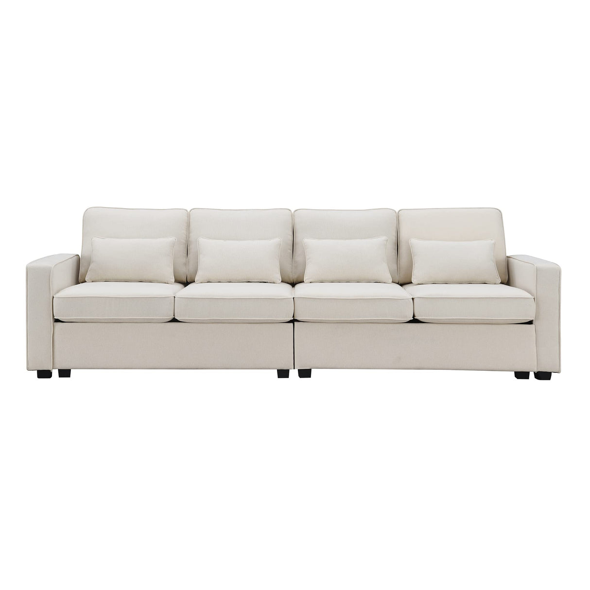 Harper & Bright Designs 104" 4-Seater Modern Linen Fabric Sofa with Armrest Pockets and 4 Pillows,Minimalist Style Couch for Living Room, Apartment, Office,3 Colors Harper & Bright Designs
