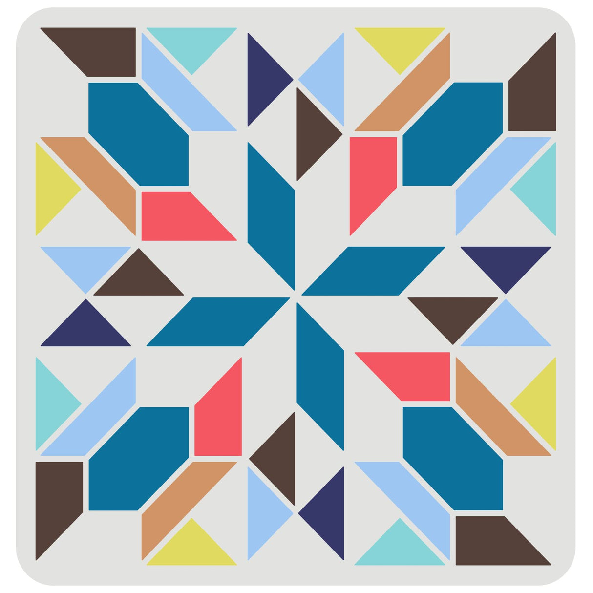 FINGERINSPIRE Barn Quilt Stencil 11.8x11.8inch Reusable Kaleidoscope Quilt Block Diamond Pattern Stencil for Painting on Patio, Floor Tile, Wall, Fabric, Home Decoration FINGERINSPIRE