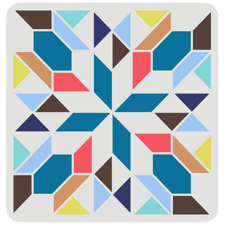 FINGERINSPIRE Barn Quilt Stencil 11.8x11.8inch Reusable Kaleidoscope Quilt Block Diamond Pattern Stencil for Painting on Patio, Floor Tile, Wall, Fabric, Home Decoration FINGERINSPIRE