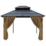 AONEAR Gazebo Privacy Curtain with Zipper Side Wall Universal Replacement for 10' x 10' Gazebo, Patio, Outdoor Canopy, Garden and Backyard, Khaki (1-Panel Curtain Only) aonear