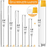Premium Large Eye, Large Gauge Needles for Hand Sewing - Assorted Sizes, Including Embroidery - 25/50 PCs with 2 Threaders JollMono