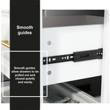 AIEGLE Modern 3-Door Armoire Wardrobe Closet with Drawers, White - 20.6"D x 47.2"W x 74.2"H AIEGLE