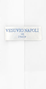 Vesuvio Napoli PreTied Men's Necktie Solid WHITE Color Mens Zipper Neck Tie Vesuvio Napoli