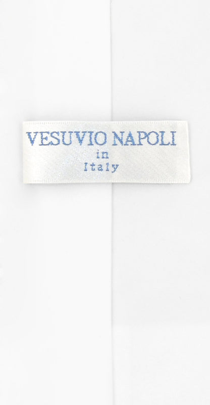 Vesuvio Napoli PreTied Men's Necktie Solid WHITE Color Mens Zipper Neck Tie