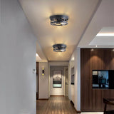 Litaddscen 2 Pack Black Farmhouse Flush Mount Ceiling Light,2-Light Rustic Hallway Light Fixtures,Industrial Lighting Fixtures Ceiling Mount for Kitchen Hall Entry Bedroom Closet Litaddscen