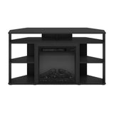 Furinno Jensen Corner TV Stand with Fireplace for TV up to 55 Inches, Americano Furinno