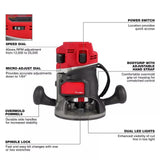 2838-20 for Milwaukee M18 FUEL 18V Cordless 1/2" Router Length 10.9 in Height 8.3 in Width 6 in (Tool Only) LZTTYPTBH