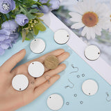 SOFPLATE 1 Box 120Pcs Earring Sublimation Blanks Bulk Round White Wooden Earring Blanks with Earring Hooks and Jump Rings Heat Transfer Dangle Earrings Making Kits for Printing DIY Craft Supplies SOFPLATE