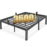 FUIOBYVV Queen Bed Frame with Round Corner Edge Legs 18 inch High 3500 lbs Heavy Duty Metal Platform Bed Frame Queen Size No Box Spring Needed/Non-Slip/Steel Slat Support/Noise Free FUIOBYVV