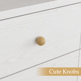 WOODTIME White 9 Drawer Dresser for Bedroom, 47.2“L Wooden Double Dresser, Modern Chest of Drawers Storage Organizer Dresser for Entryway Hallway WOODTIME