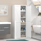 FATIGOS 71" H Kitchen Pantry Storage Cabinet, Metal Food Pantry Cabinets with Doors and Adjustable Shelves, White Kitchen Storage Cabinet, Cupboard for Dining Room, Living Room and Bathroom FATIGOS