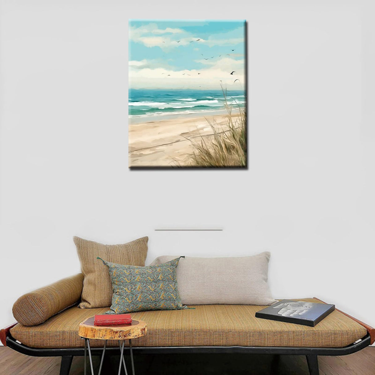 Seaside Beach Paint by Numbers Kits 16x20 inch Canvas DIY Oil Painting for Kids, Students, Adults Beginner with Brushes and Acrylic Pigment Beach Scenery Landscape Decor Photo Gift(without Frame) Tucocoo