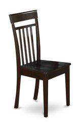 East West Furniture HECA9-CAP-W 9 Piece Kitchen Table Set Includes a Rectangle Dining Table with Pedestal and 8 Dining Room Chairs, 42x72 Inch, Cappuccino East West Furniture