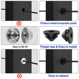 BLIKA 100 Pack Cable Railing Rubber Grommets for 1/8" 5/32" 3/16" Cables for Metal Cable Railing Posts, 1/8" Cable Railing Grommet, Cable Railing Protective Sleeves for Metal Posts, BL10-L BLIKA