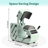 OFFNOVA Hat Heat Press Machine for Caps with 2 Interchangeable Platens, Temp & Time Control with Auto Countdown, Efficient Heat Transfer for HTV Iron On and Sublimation Projects (Auto-Green) OFFNOVA