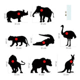 8 Animal Waterproof Targets, 12 * 16 inches, Different Black Animal Targets for Backyard, Field and Range use. Comes with Fiberglass mounting Posts. ZJWZYF
