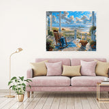 Landscape Paint by Numbers Kit for Adults Beginners, Beach Adult Paint by Numbers on Canvas, Acrylic Painting Crafts for Home Decor (16x20inch) Clendo