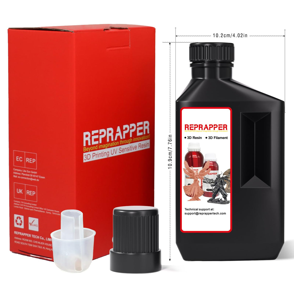 Reprapper Casting 3D Printer Resin, Castable 1kg 3D Printing, Easy to Print and Use, High Resolution 405nm Photopolymer 3D Resin for Jewelry, Bracelets and Metal Parts, Clear Yellow RepRapper