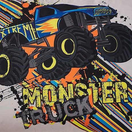 Kids Bedding Set Bed in a Bag for Boys and Girls Toddlers Printed Sheet Set and Comforter, Twin, Monster Truck Sweet Home Collection