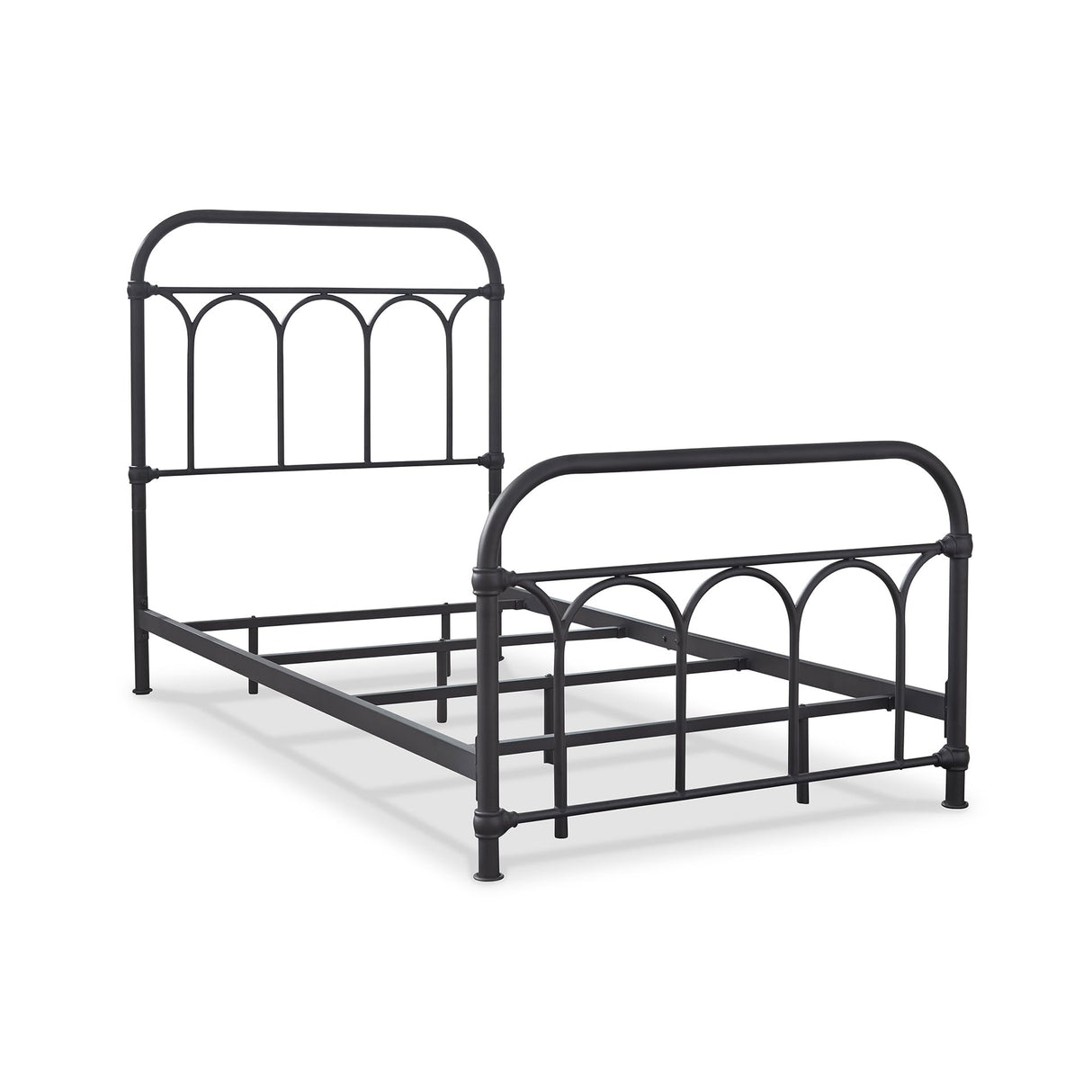 Signature Design by Ashley Nashburg Farmhouse Industrial Twin Metal Bed with Powdercoated Finish, Matte Black Signature Design by Ashley