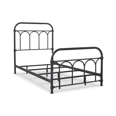 Signature Design by Ashley Nashburg Farmhouse Industrial Twin Metal Bed with Powdercoated Finish, Matte Black Signature Design by Ashley
