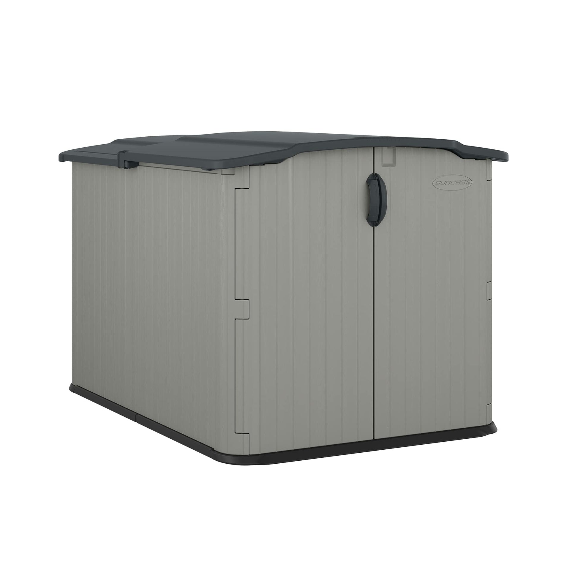 Suncast Glidetop Horizontal Outdoor Storage Shed with Pad-Lockable Sliding Lid and Doors, All-Weather Shed for Yard Storage, 57.5" W x 79.75" D x 52" H - WoodArtSupply