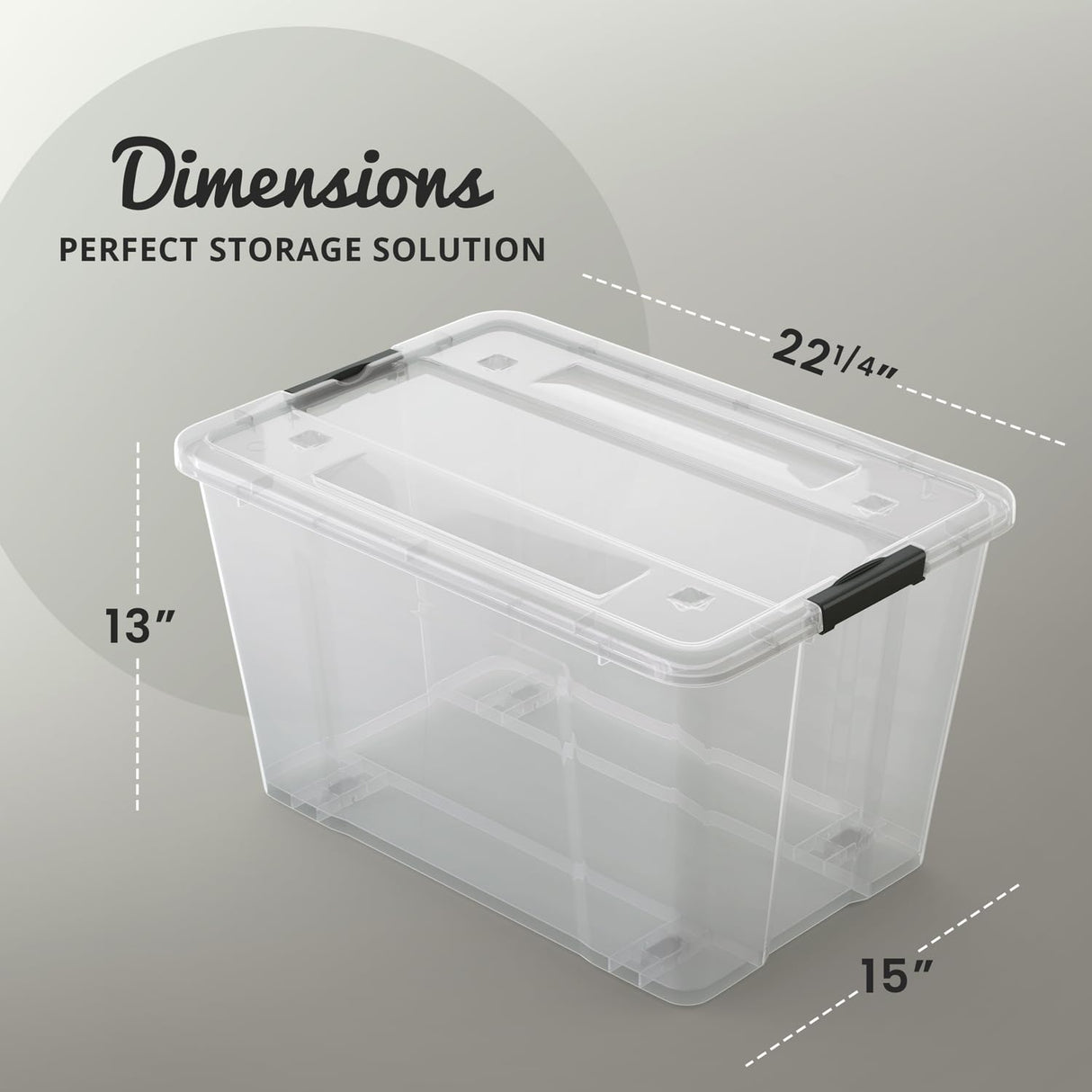 Lifetime Appliance Parts 6 PACK 54 Qt. Plastic Storage Bin Tote Organizing Container with Ultra Durable Lid & Secure Latching Buckles Stackable Extra Strength Clear w/Black Handle Lifetime Appliance Parts