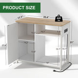 TRYKERPET 40 Gallon Fish Tank Stand, Aquarium Stand with Power Outlets, Cabinet for Fish Tank Accessories Storage, Heavy Duty Breeder Tank Suitable for Turtle Tank, Reptile Terrarium, 440LBS Capacity TRYKERPET