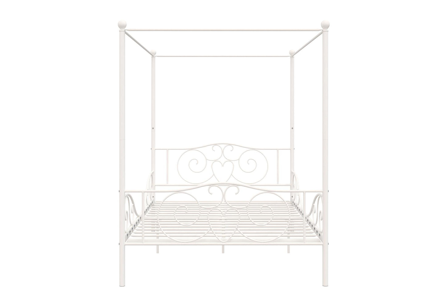 DHP Canopy Sturdy Bed Frame, Metal, Full, White