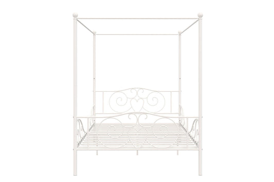 DHP Canopy Sturdy Bed Frame, Metal, Full, White