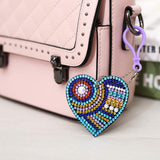 HXYQMMY 5PCS Diamond Painting Keychain -Diamond Art Kits for Adult Paint with Diamonds by Numbers Love Heart Pendant Diamond Art Keychains Crat HXYQMMY