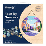 Figured'Art Paint by Numbers Kit for Adults on Wood Slice, 11.8in Diameter - Provence Spring - Craft Art Painting DIY Canvas Figured'Art