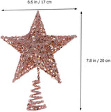 BinaryABC Christmas Tree Topper Star,Glittering Christmas Tree Decoration Ornaments,20cm (Rose Gold) BinaryABC
