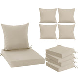 Summsun Outdoor Chair Cushions Set of 4, Waterproof Backrest and Deep Seat Cushion Set for Patio Furniture, Outdoor Sofa Replacement Cushions with Removable Cover, 24 x 24 Inch, Cream Summsun