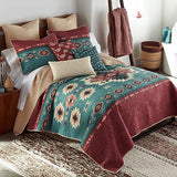 Donna Sharp King Bedding Set - 3 Piece - Apache Southwest Quilt Set with Quilt and Two Pillow Shams - Machine Washable Donna Sharp