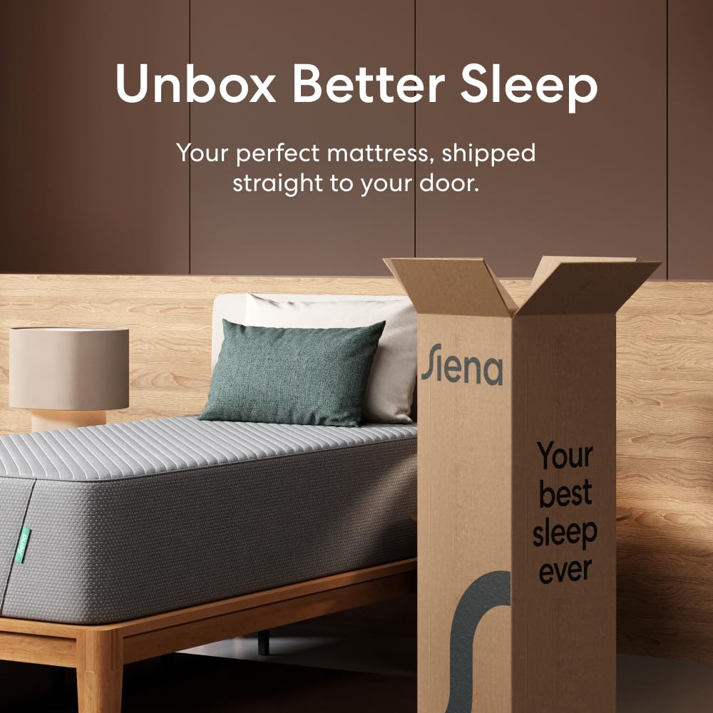 Siena 14" Twin XL Memory Foam Mattress & 2 Bonus Pillows - Medium Firm - 180 Night Trial - Premium Pressure-Relieving Layers - 10 Year Warranty - Mattress in a Box - CertiPUR-US Certified Siena