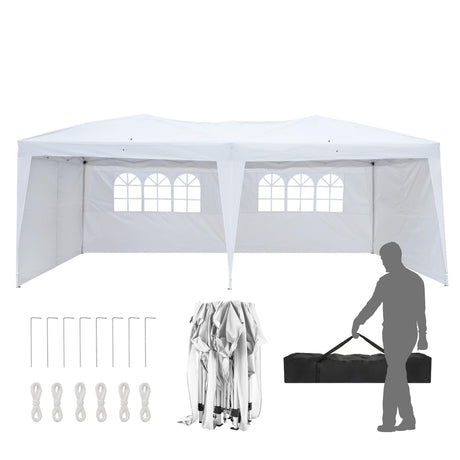 Outvita 10x20ft Ez Pop Up Canopy, Portable Instant Canopy Tent with 4 SideWalls for Outdoor Events, Party, Wedding, Birthday,Graduation Outvita