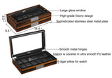 Lifomenz Co 12 Watch Box for Men Watch Display Case Wood Luxury Watch Box with Large Glass Window,Watch Organizer Box with Ultra Smooth PU Leather Interior Lifomenz Co