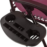 topment Outdoor Zero Gravity Lounge Chair with Pillow & Utility Tray, Folding Patio Lawn Beach Recliner(Wine) topment