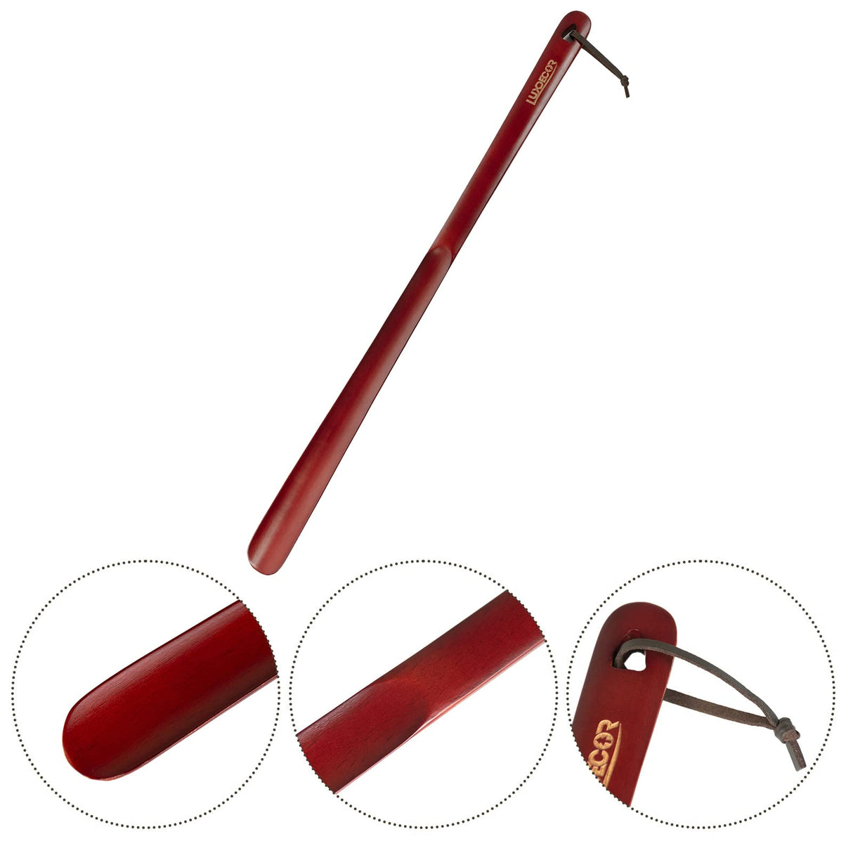 Luxdecor Long Handled Wooden Shoehorns-24in Wooden Long Handle Shoe Horn for Seinors Men Boot Jack Shoe Helper for Women Luxdecor