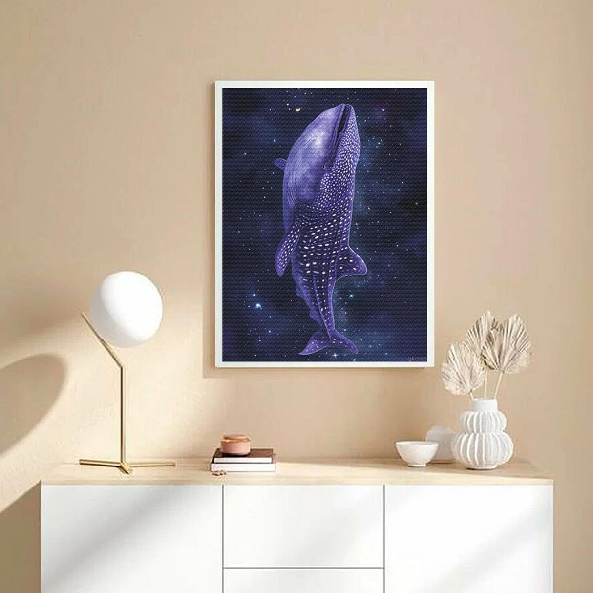 DIY 5D Diamond Painting Drawing Pictures by Number Kits Whale Shark Pattern Cross Stitch Crystal Rhinestone Embroidery Paintings Pictures Arts Craft for Home Wall Decor 12x16 in QACEYID